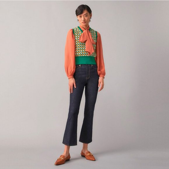 Tory Burch Denim - NWOT Tory Burch Mid-rise Cropped Bootcut Jeans Size 24